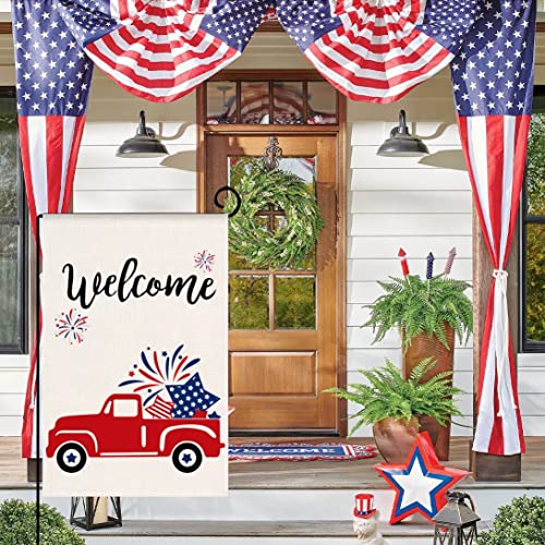 Eiazuiks 4Th Of July Patrioctic American Garden Flag Floral Spring Double Sided Vertical Rustic Farmhouse Yard Seasonal Holiday Outdoor Decor 12×18 Inch Ef078 #TOP3
