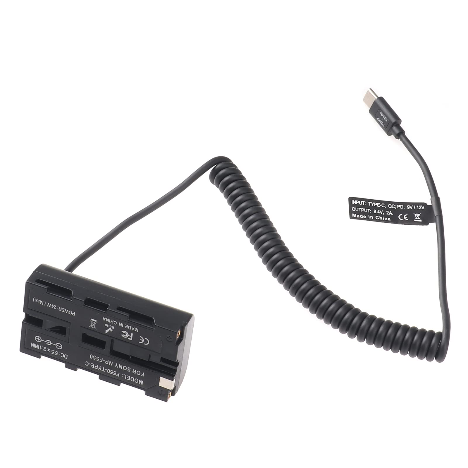 Batterie Factice D-Tap Vers NP-F550, Compatible Avec Sony NP-F550 770 570 NP -F970, Lumière LED Feelworld AtomosNinja | Moniteur Shinobi Pour V