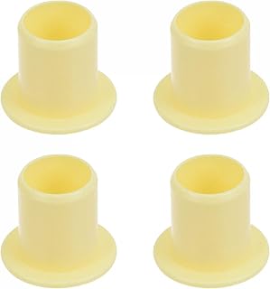 uxcell Flanged Sleeve Bearings 10mm Bore 12mm OD 15mm Length POM Wrapped Oilless Bushings Yellow 4pcs