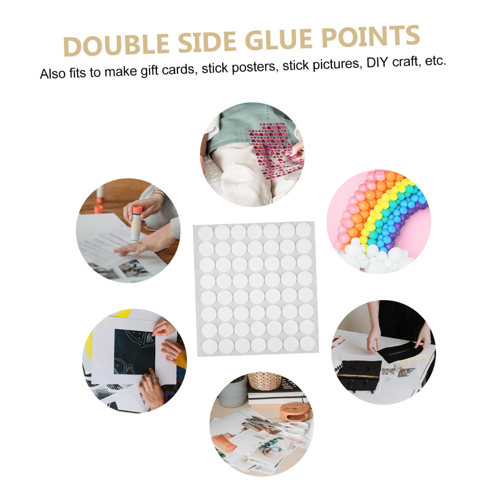 SHINEOFI 90blätter Runde Dots Doppelseitige Klebepads Stark Haftende Selbstklebende Aufkleber Für -projekte Geeignet Für Karten Poster Und Partydekorationen