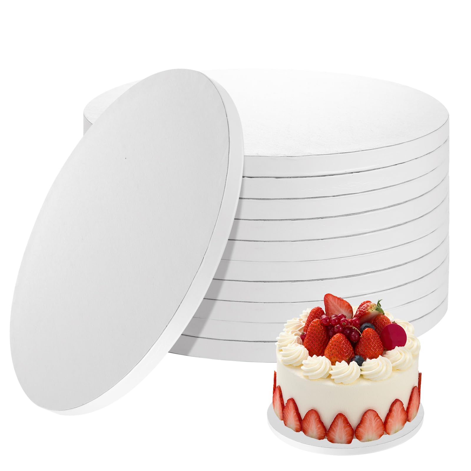 YAYODS 10 Pack Cake Drums 10 Inch Round, 1/2
