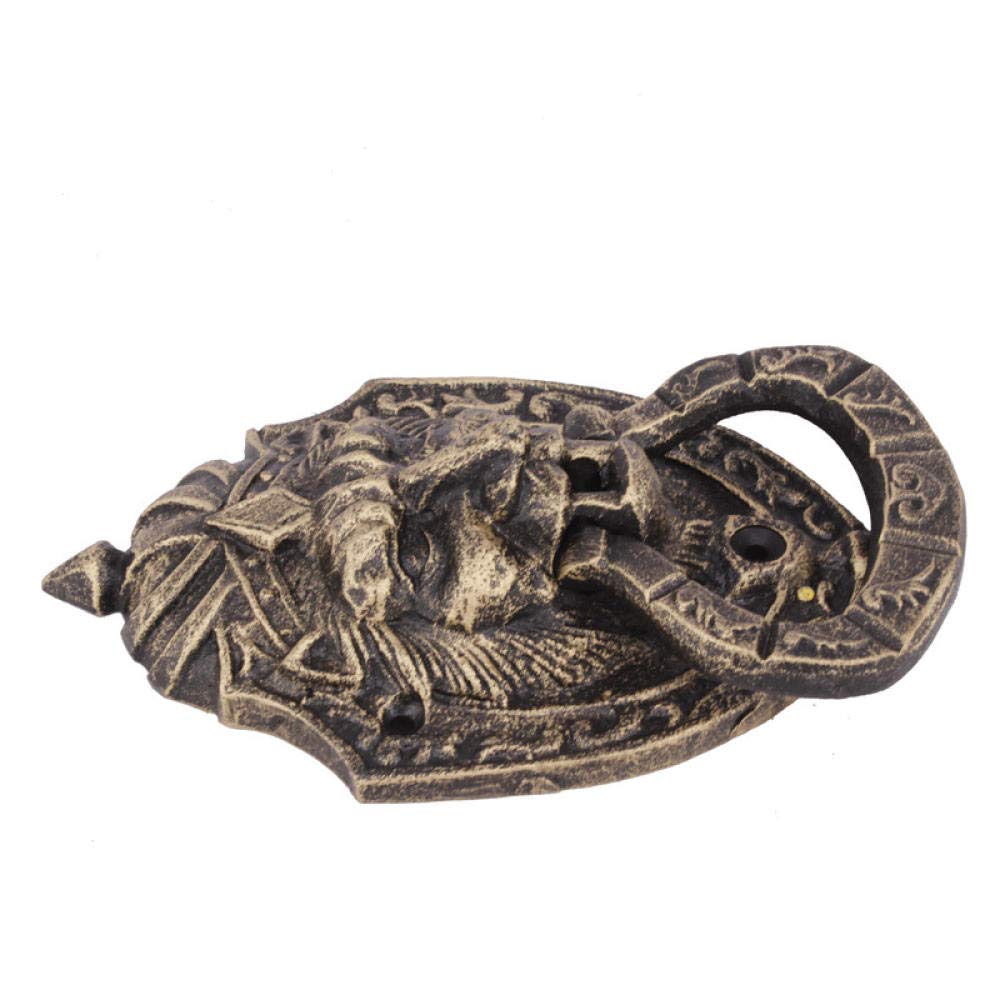 Heurtoir de porte fonte artisanat d'art tête de lion bronze