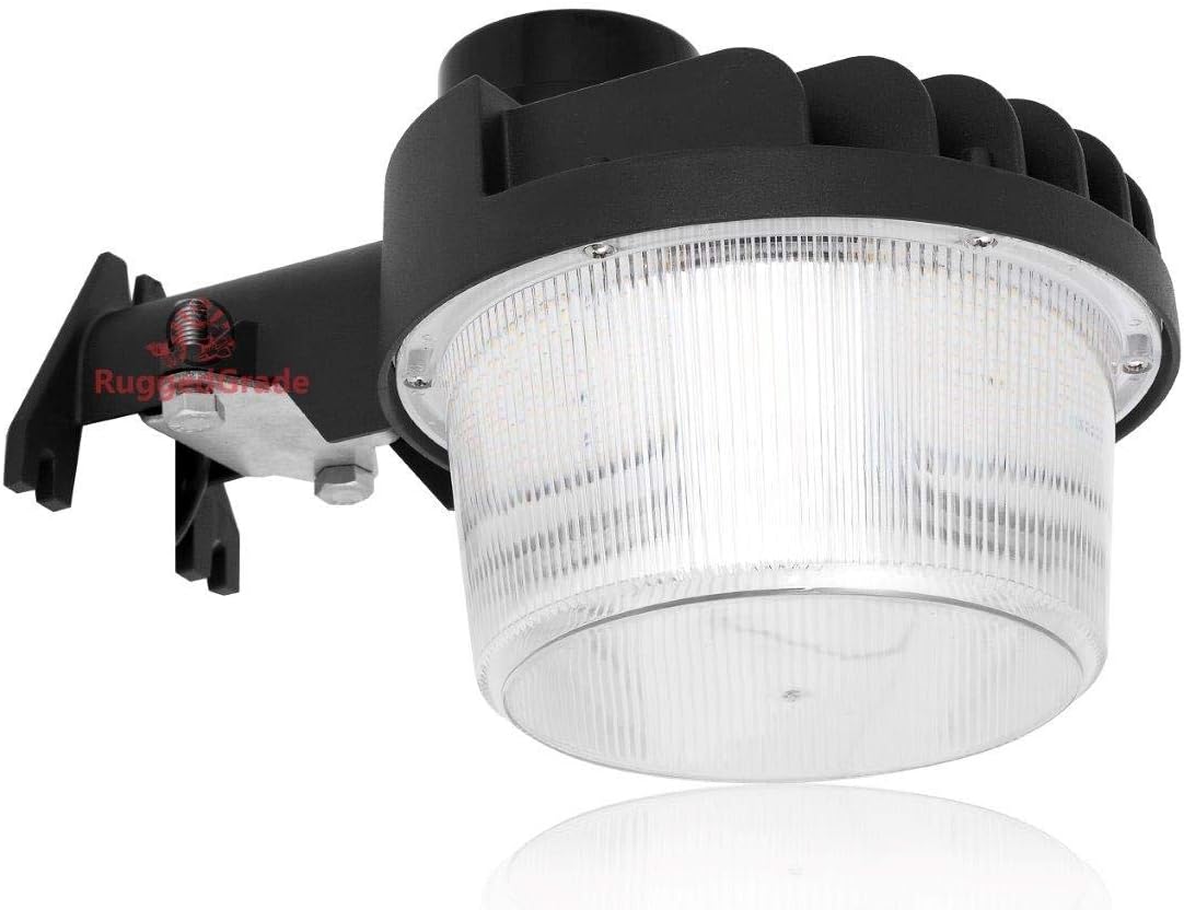 8400 Lumens - 70 watt -with Photocell - Outdoor Wall Light - 3000K - Barn Style LED - Brown Housing - Includes Dusk to Dawn Sensor – LED Yard Light- LED Wall Lights Outdoors - Photocell