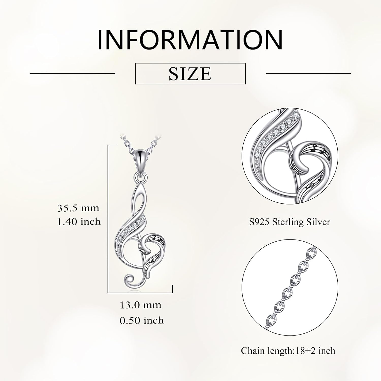 Music Necklaces 925 Sterling Silver Earphone/Guitar Pick/Music Note Pendant Necklace Anniversary Birthday Gifts - Image 5