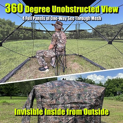 360 Degree See Through Hunting Blind 2/3/4 Person Ground Camouflage Pop