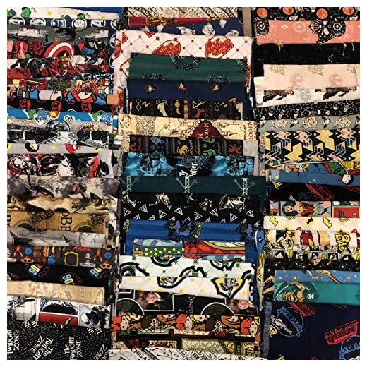 Bundle Lot of 1 Pound Movie Franchises & TV Series & More Other Remnants 100% Cotton Quilting Fabric