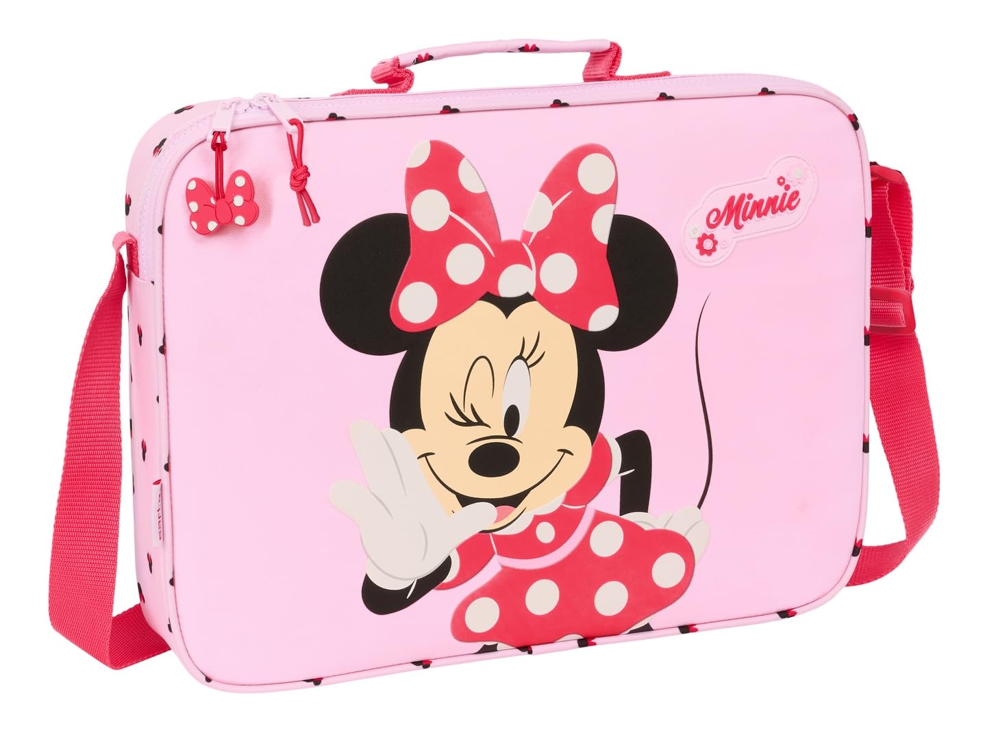 Safta MINNIE MOUSE NAIVE - Extra School Wallet, Pencil Case, Shoulder Bag, Comfortable and Versatile, Quality and Resistance, 38 x 6 x 28 cm, light pink, M, Casual