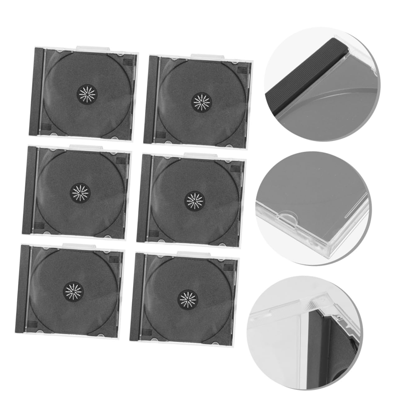Hemobllo 10 pezzi Custodia CD Trasparente con Base Nera Archiviazione per Dischi Musicali Ufficio Protezione Robusta e Versatile