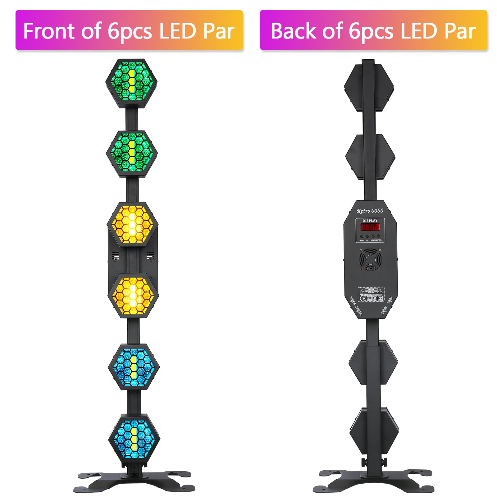 2PCS Luci Par COB Vintage Lineari, Faretti da Palco LED da 240W con DMX512, Luci DJ RGB per Feste, Concerti, Matrimoni, Discoteche, Bar