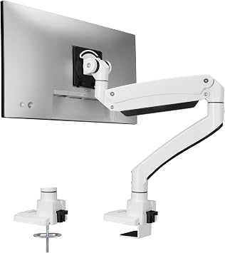 SIIG Ultra Heavy Duty Single Monitor Arm Desk Mount with USB A/C for Ultrawide Monitors up to 57 inches and 59.5 lbs - VESA 75/100/200, C-Clamp and Grommet CE-MT3Z11-S1