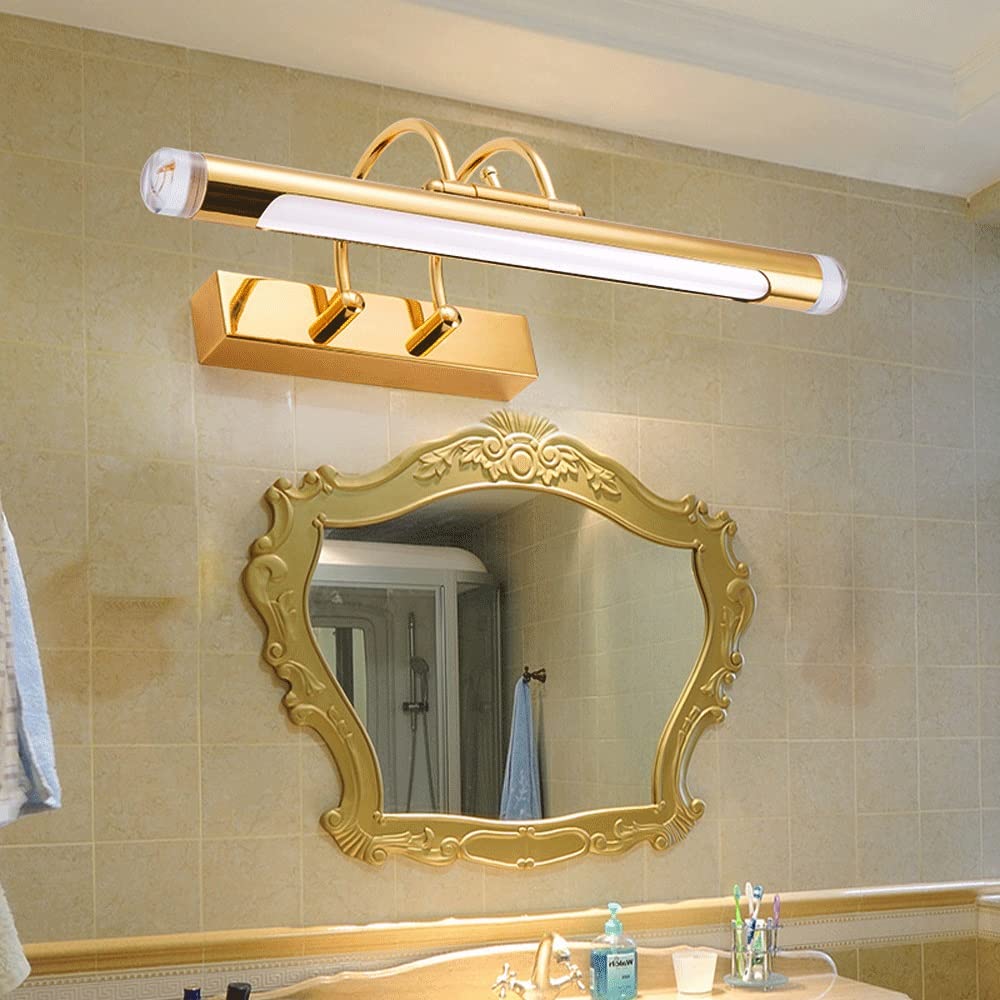 Applique da parete a LED da 6/12 W, lampade da bagno moderne, illuminazione da toeletta dorata for tavolo da toeletta, bagno di servizio(2700-3000Kwarm light,6W)