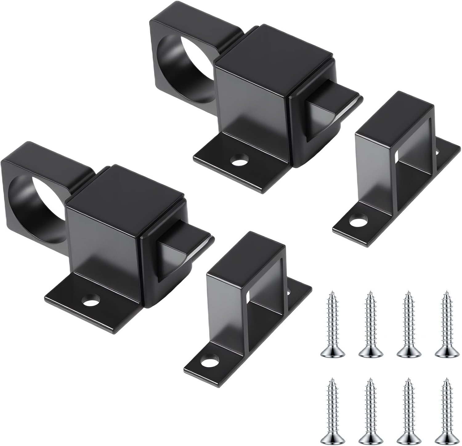 2 Packs Self-Closing Latch Black Spring Door Lockes Black Metal Spring Loaded Latch Security Pull Ring Door Latches Automatic Gate Latchs with Springs Loaded Pin for Cabinet Window Doors Gate Bedroom