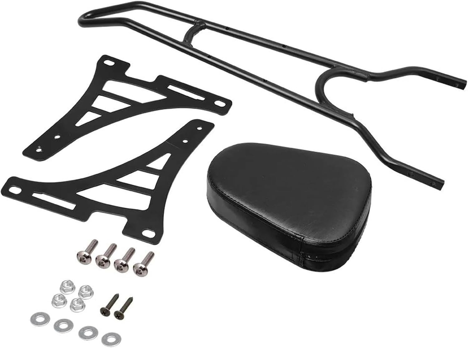 リアキャリア オートバイ用 ブラック ラゲッジラック シーシーバー リアパッセンジャーバックレストクッションパッド ために XL88