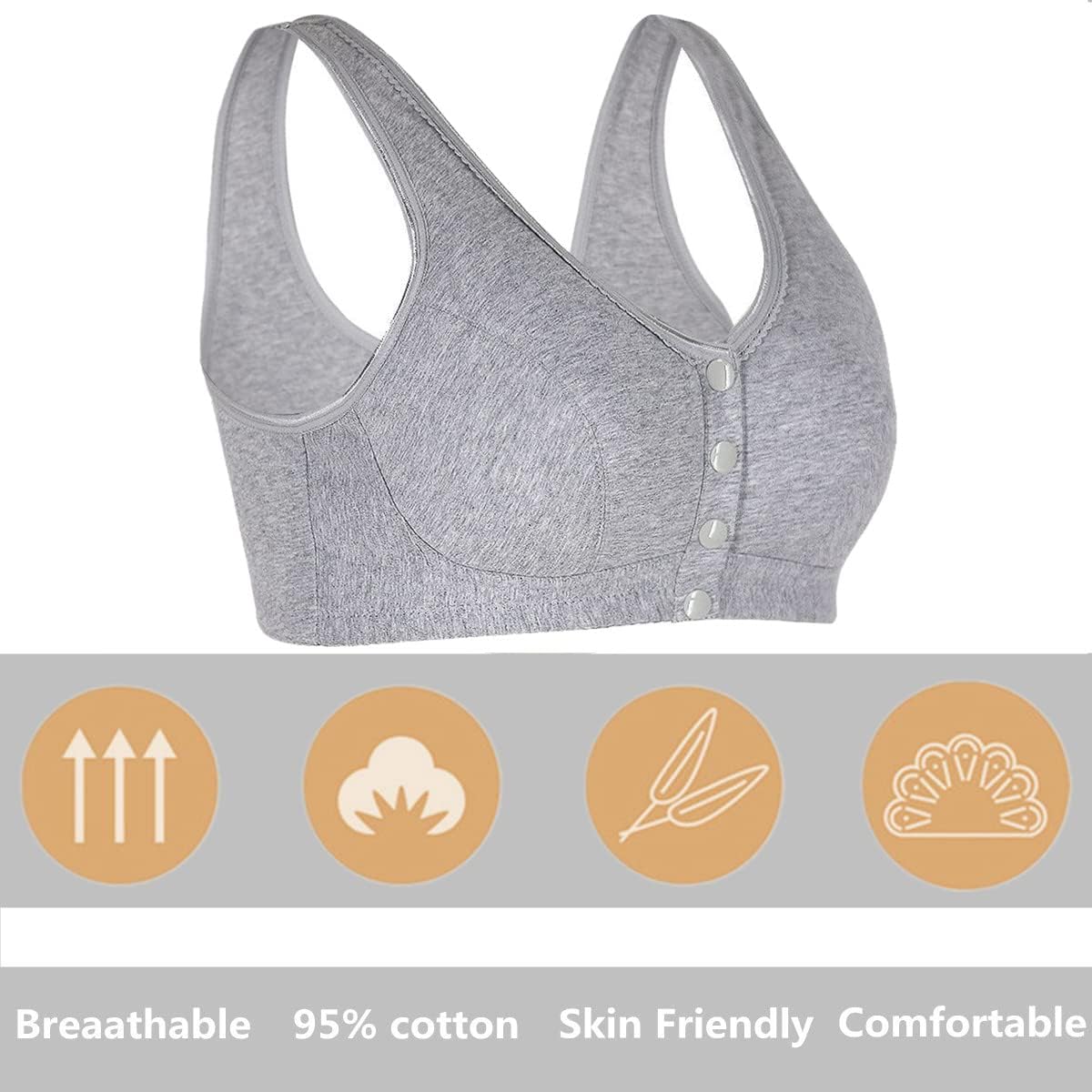 Sibrawom Mastectomy Bra with Pockets for Women Silicone Breast Prosthesis Everyday Bra Women