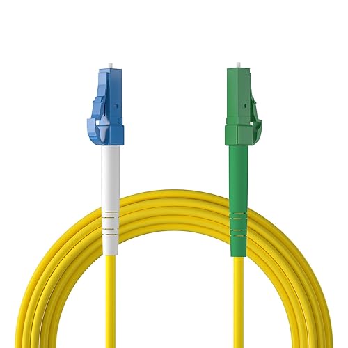 Vista 23 de 10Gtek Cable de conexión de fibra - SC/APC a SC/APC OS2 Cable de fibra óptica de puente monomodo Simplex 9/125 LSZH, 65.6 ft (65.6 pies) SMF APC