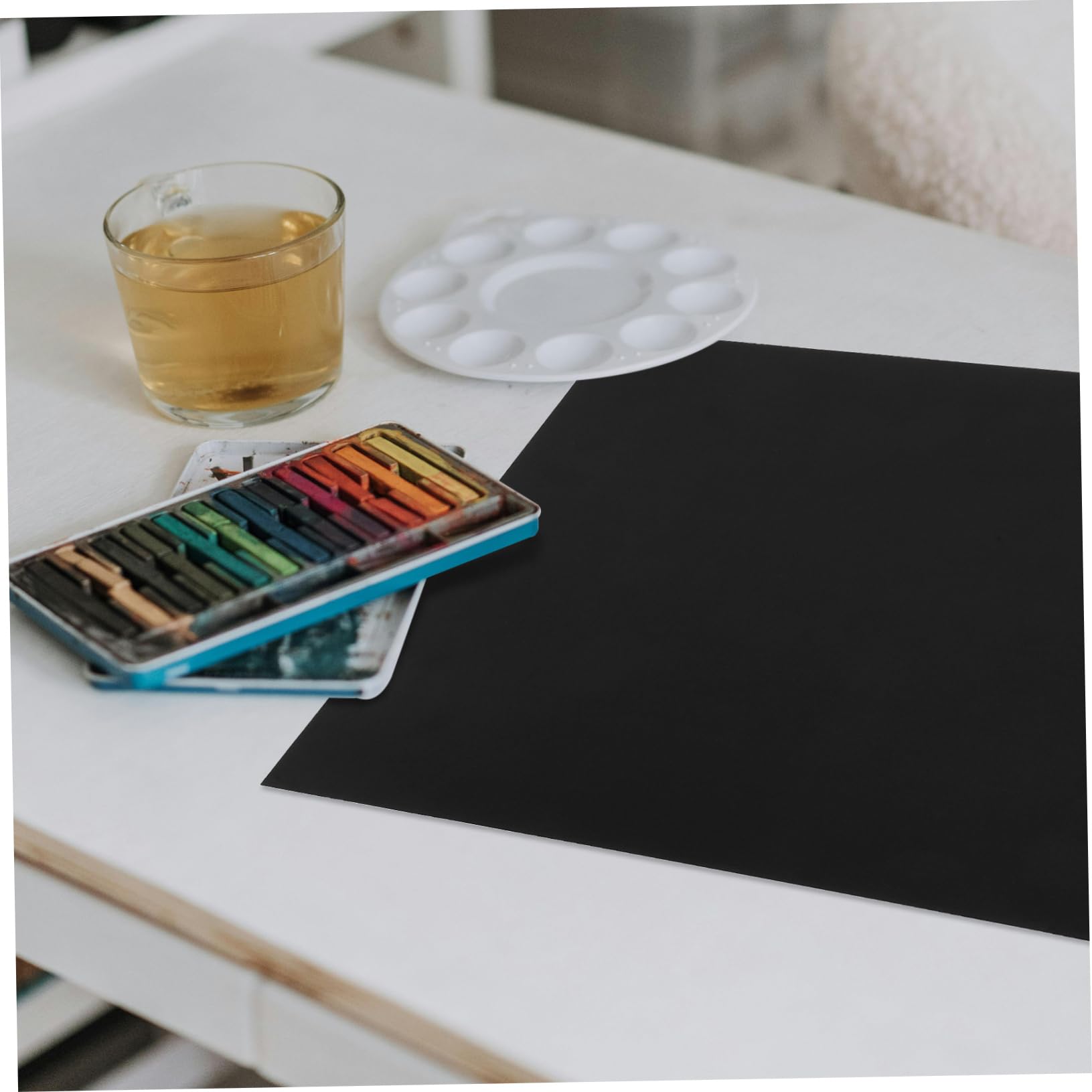 Papier à Dessin Noir 250g, 50 Feuilles pour Loisirs Créatifs