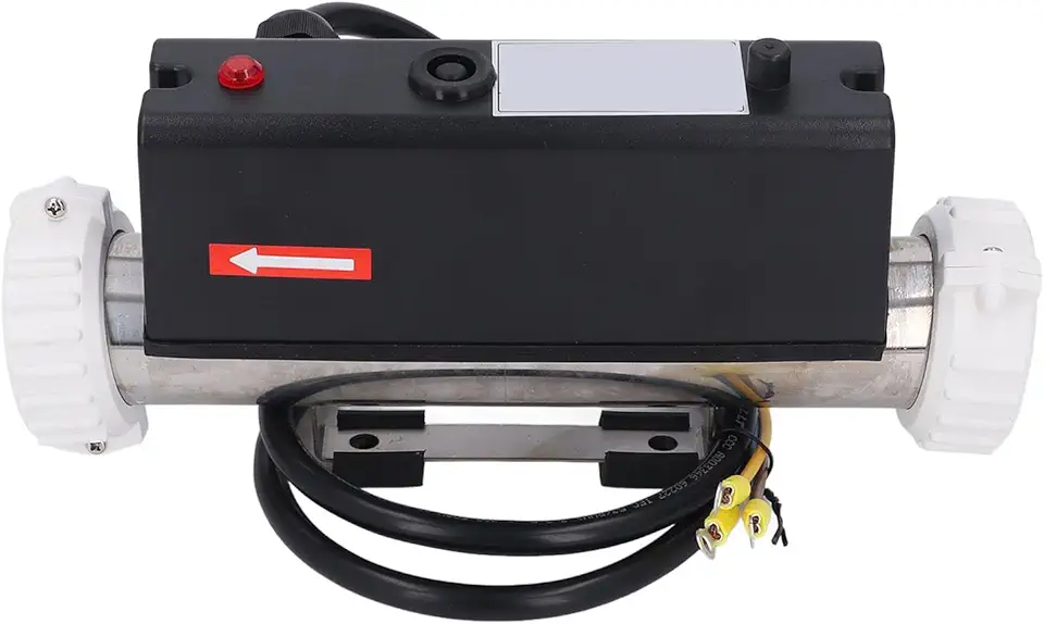 Aquecedor Elétrico de Piscina Com Autoaquecimento e Prevenção de Queima a Seco para Banheira de Spa e Piscina Com Fio, Aço Inoxidável, 1,5 Polegadas (1KW)