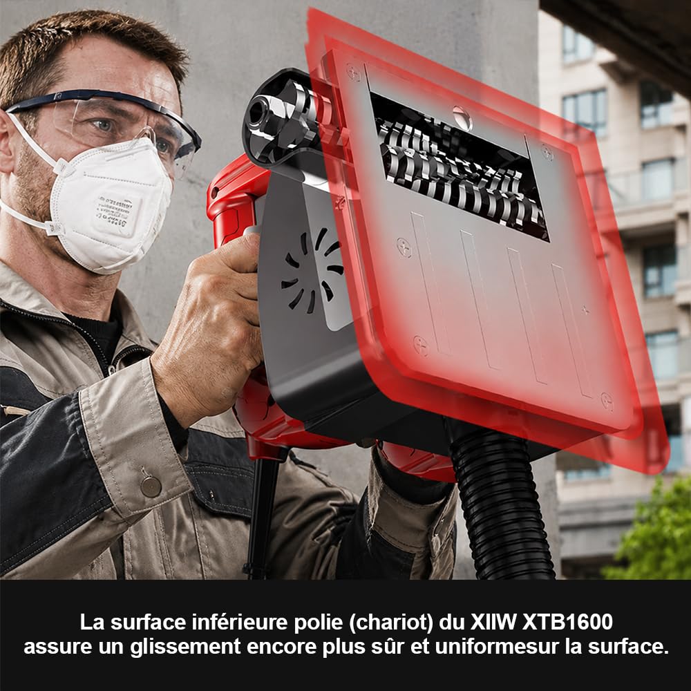 XIIW Raboteuse Murale électrique 1600W 4000UPM Ponceuse Fraiseuse à Béton