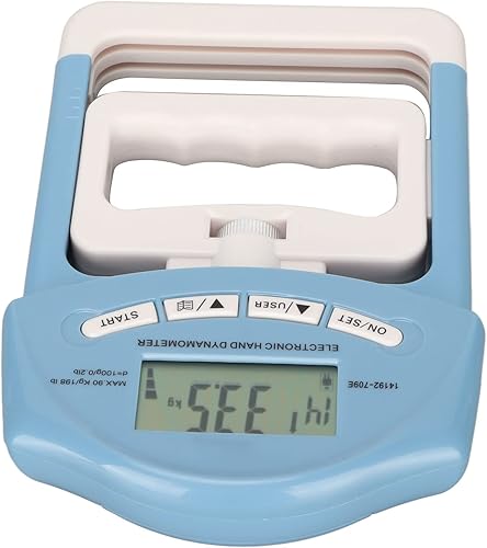 Miniatura 9 de Pilipane Entrenador de fuerza de agarre dinamómetro de mano, dinamómetro de mano digital, pantalla LCD, probador electrónico de fuerza de agarre de