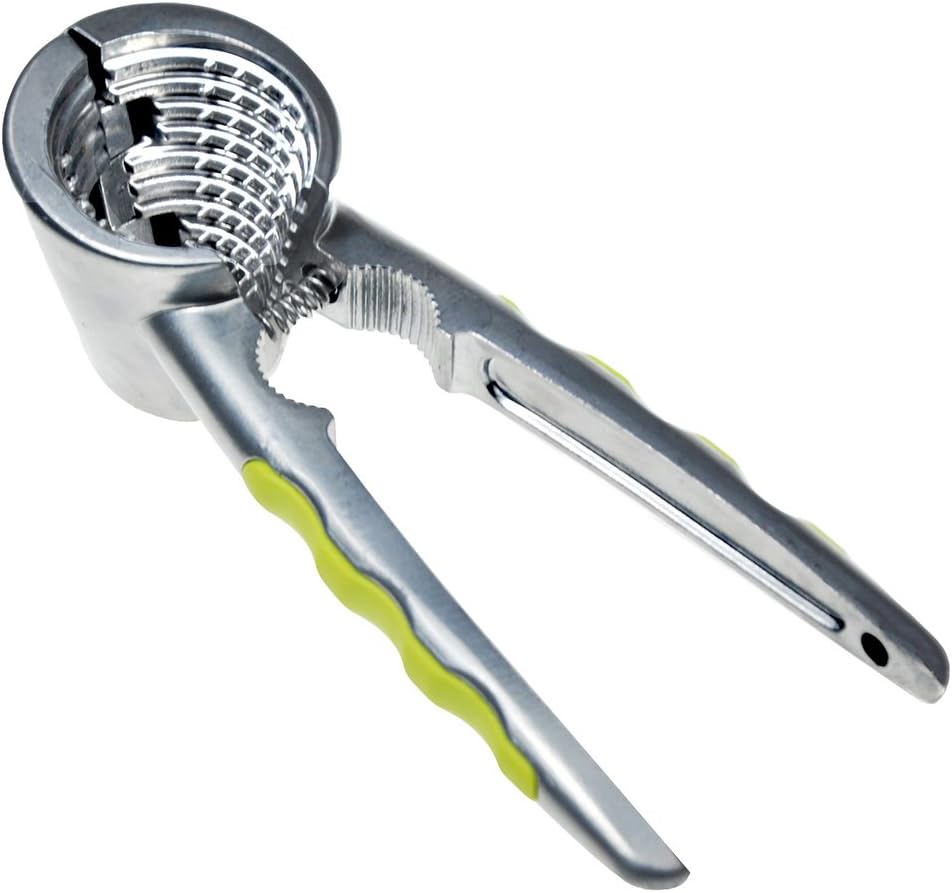 Posa Nut Cracker Tool Non-Slip Silicone Handle Metal Kitchen Tool Nut Sheller Plier for Pecan Walnut Almonds Hazelnuts Macadamia Nuts Pistachio Nuts Brazil Nuts