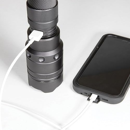 Miniatura 3 de Dorcy 41-2611 Linterna recargable LED de aluminio resistente al agua de 4,000 lúmenes con banco de energía integrado, gris