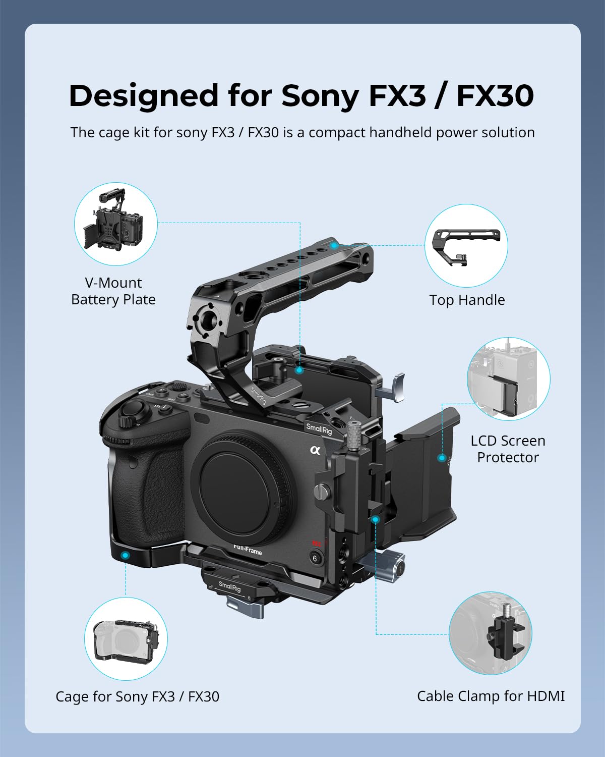 Amazon | SmallRig Cage Kit Sony FX3 / FX30用 ケージ付き Vマウント