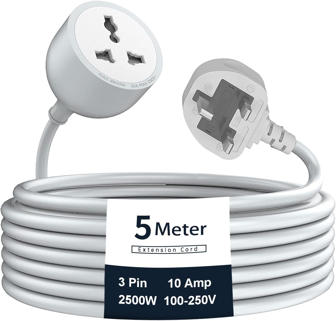 BXOE Broadonyx Extension cord with 5 Meters Heavy Duty Long Wire Cord