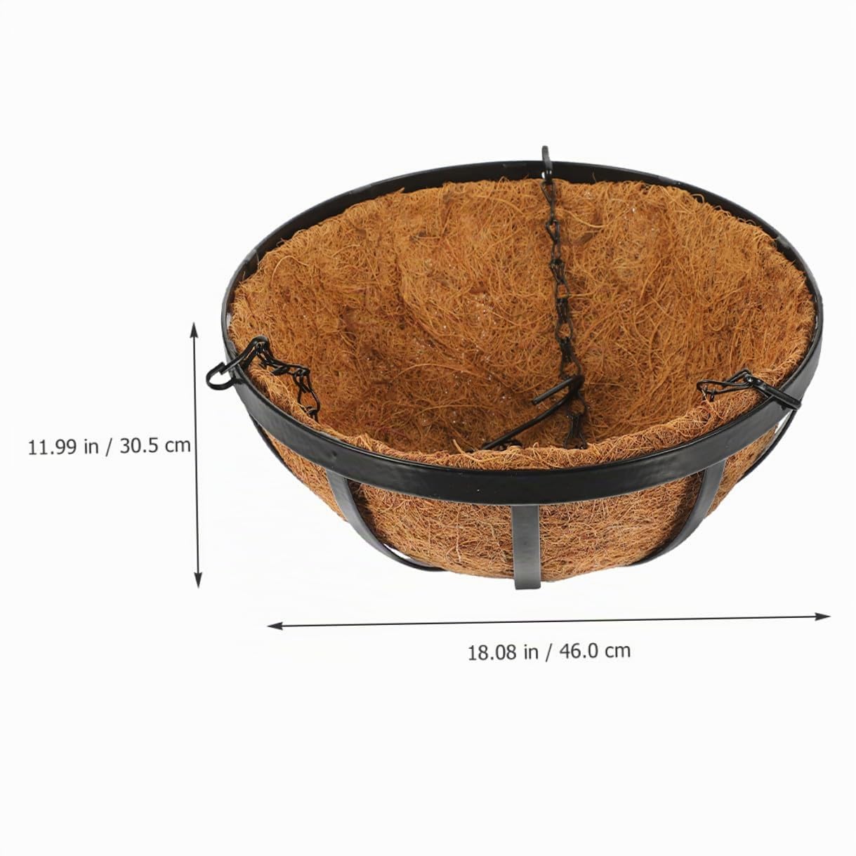 Panier de Fleurs Suspendu Résistant au Gel Fissures en Fibre Végétale et Fer pour Décoration de Balcon et Plantes Succulentes