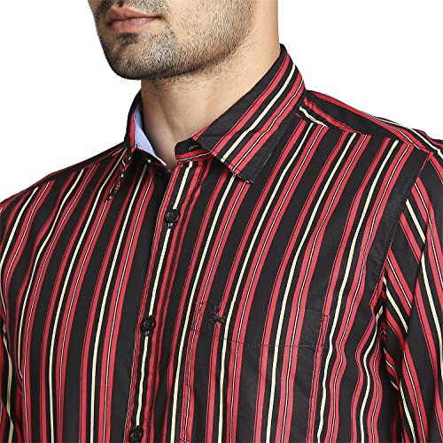 Image of Parx Men's Full Sleeve Slim Fit Dark Red Casual Shirt
