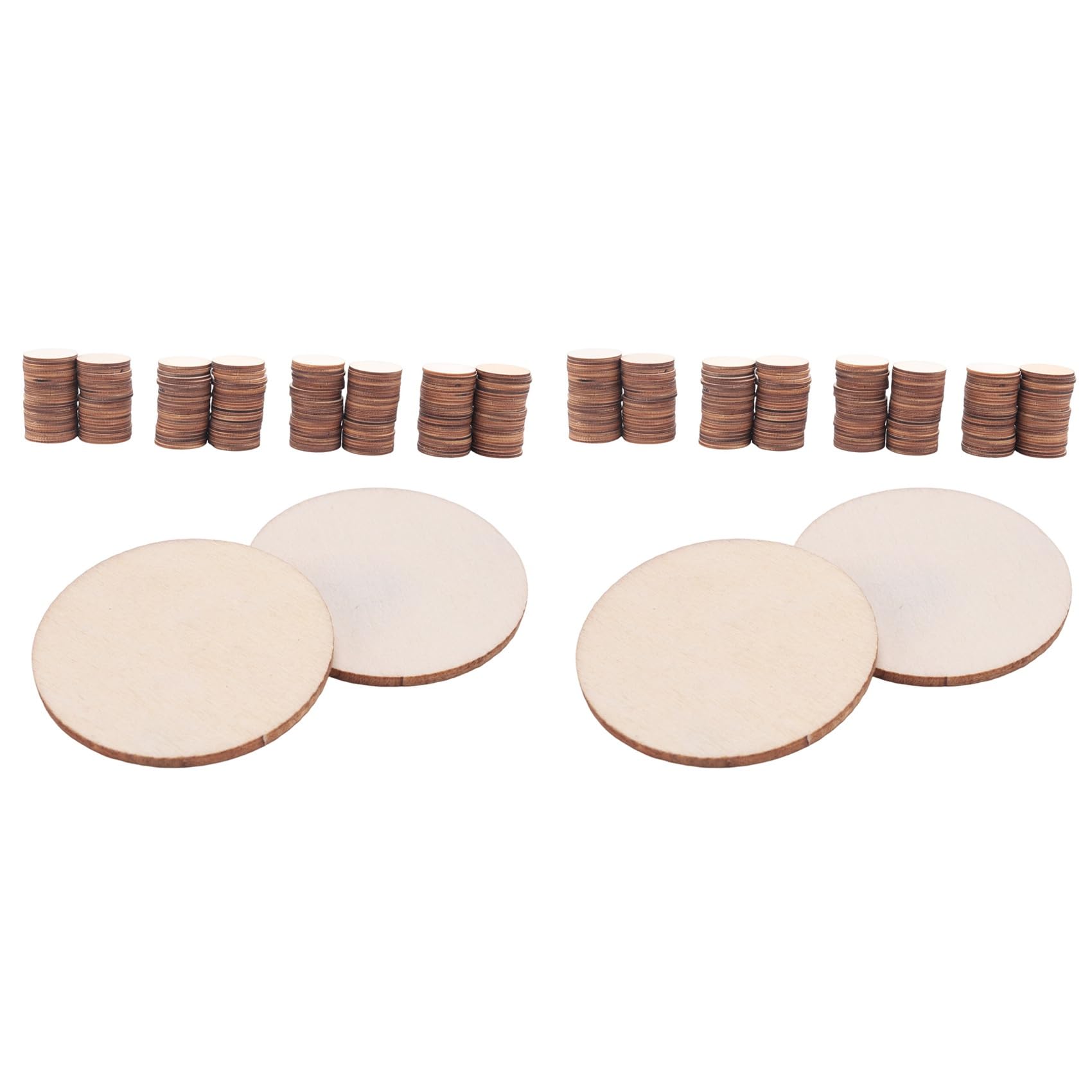 Jnchdghwa 400 Pieces Unfinished Wood Slices Round Disc Circle Wood Pieces Wooden Cutouts Ornaments for Craft (1.5 Inch)