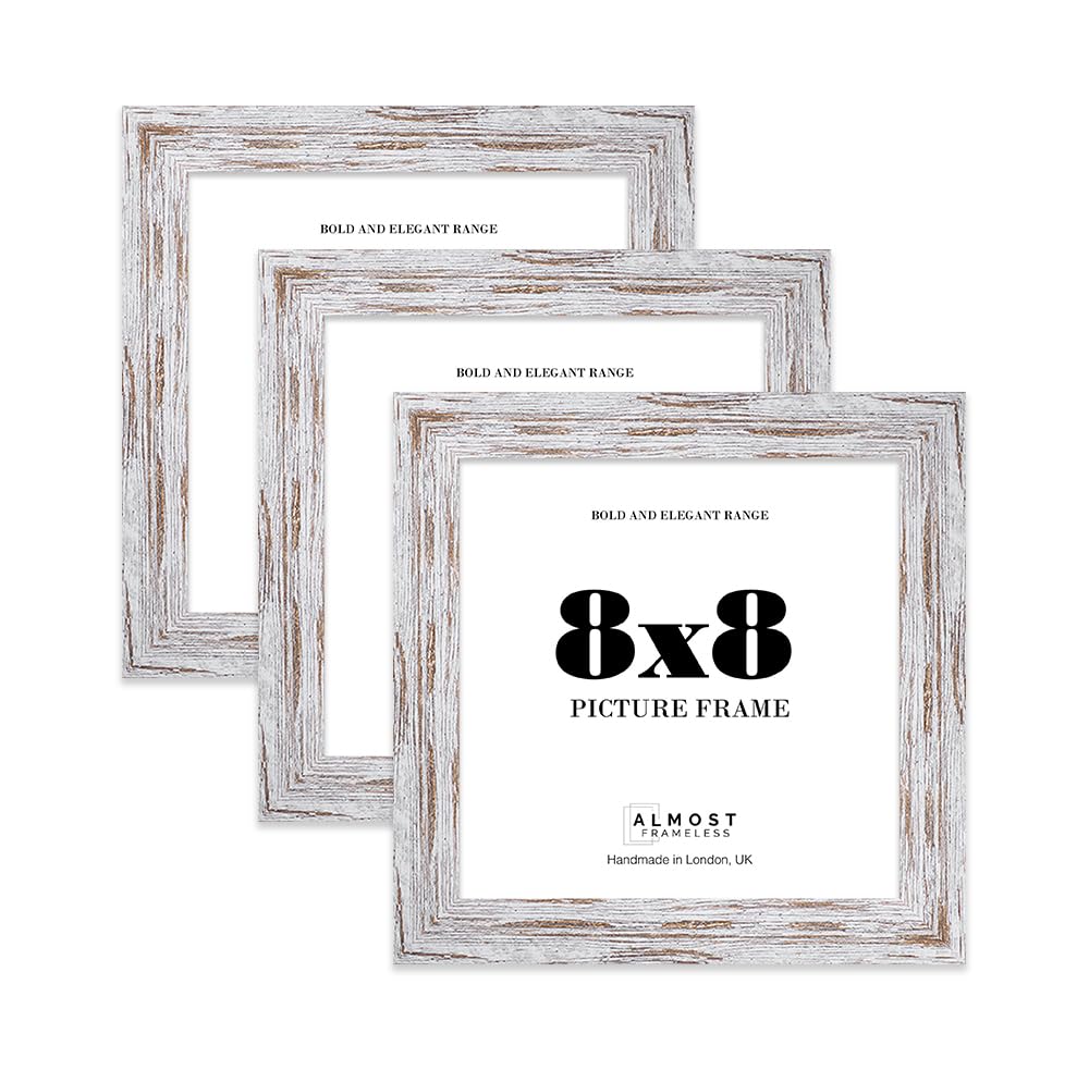 8x8 Photo Frame, Display 8x8" Pictures (22.9 x 15.2cm) Picture Frame for wall Display - Distressed Wood - 3 Pack — image 1