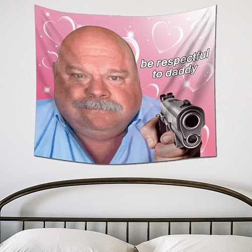 Miniatura 9 de EWRITN Gibby Mobbin Or What Tapiz, divertidos tapices colgantes para dormitorio, fiesta, telón de fondo, decoración del hogar para sala de estar y