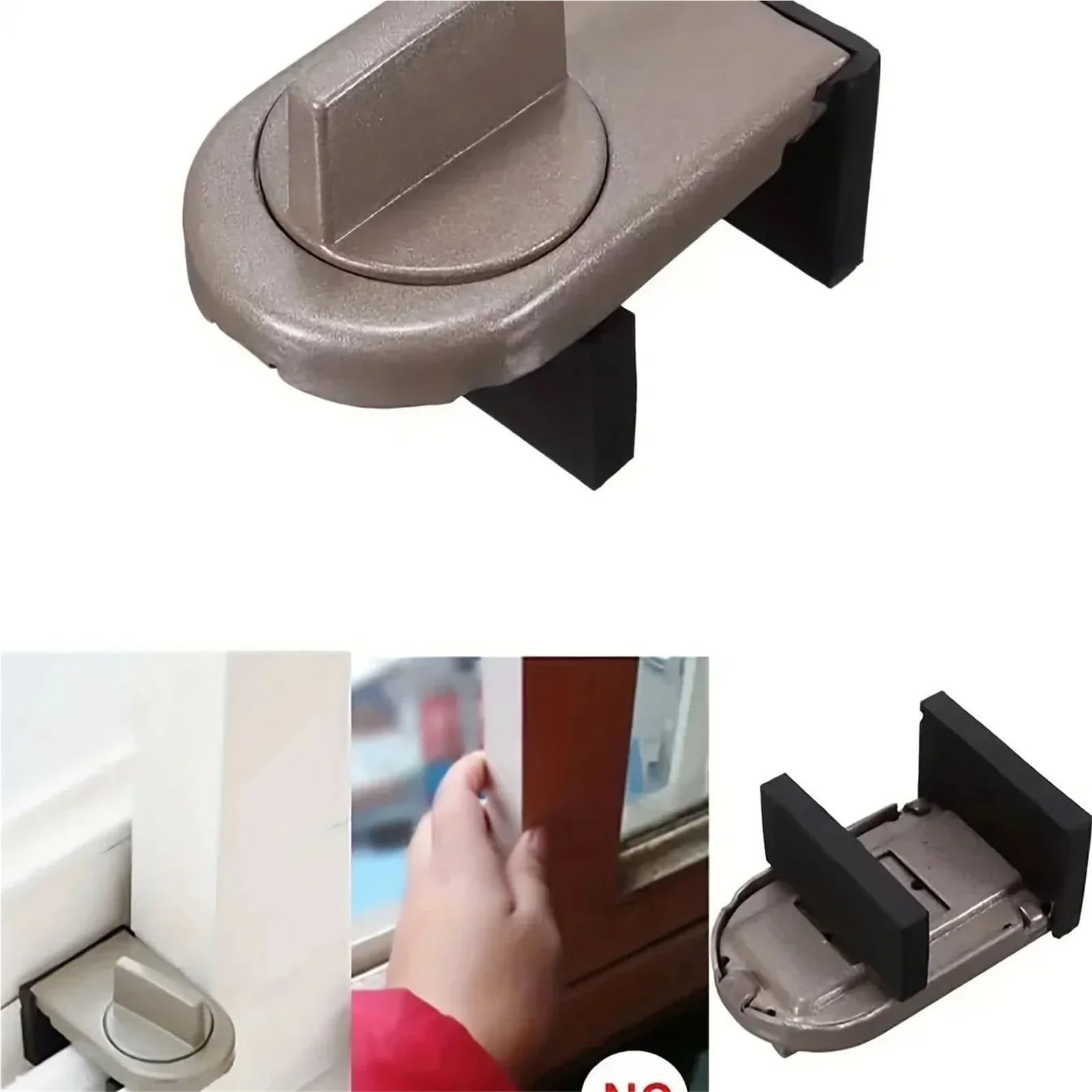 4PCS Schiebefenster Schloss Anti-Diebstahl Tür Sicherheit Vorhängeschloss Anti-diebstahl Schrank Schlafzimmer Anti-stoßen Schärpe Für Zuhause(Brown 4PC)