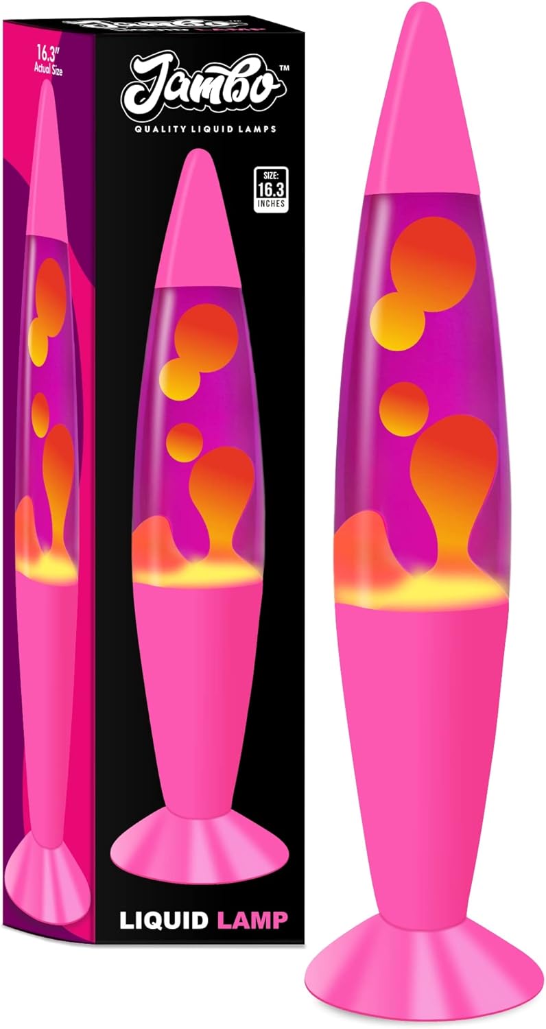JAMBO 16" Liquid Lamp with Wax That Flows Like Lava, Cool Lamps, Relaxing and Entertaining
