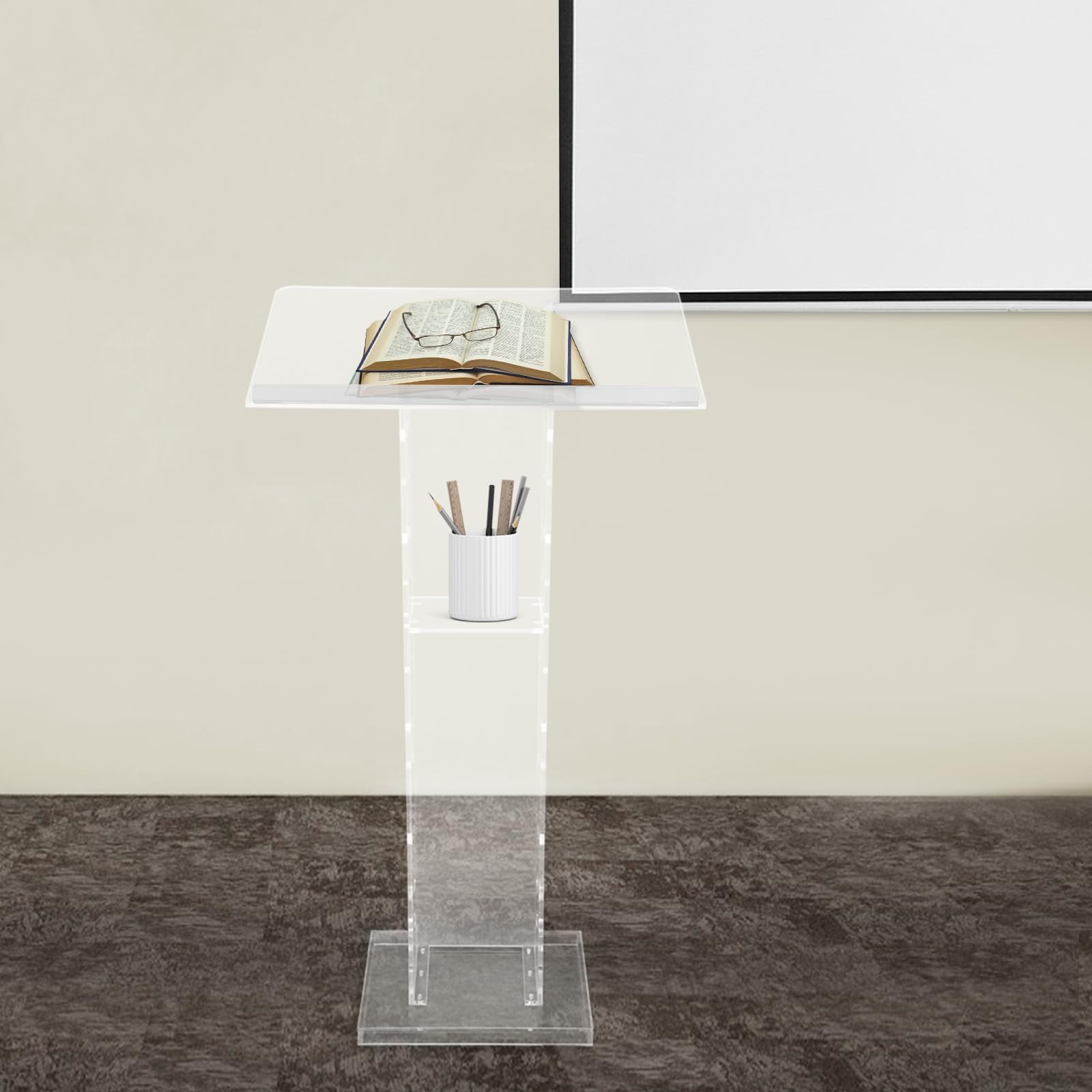 Podium en acrylique - 60 x 40 x 110 cm - Pupitre de conférencier transparent - Convient pour les écoles, les églises, les messages, les universités, les conférences de presse et autres lieux