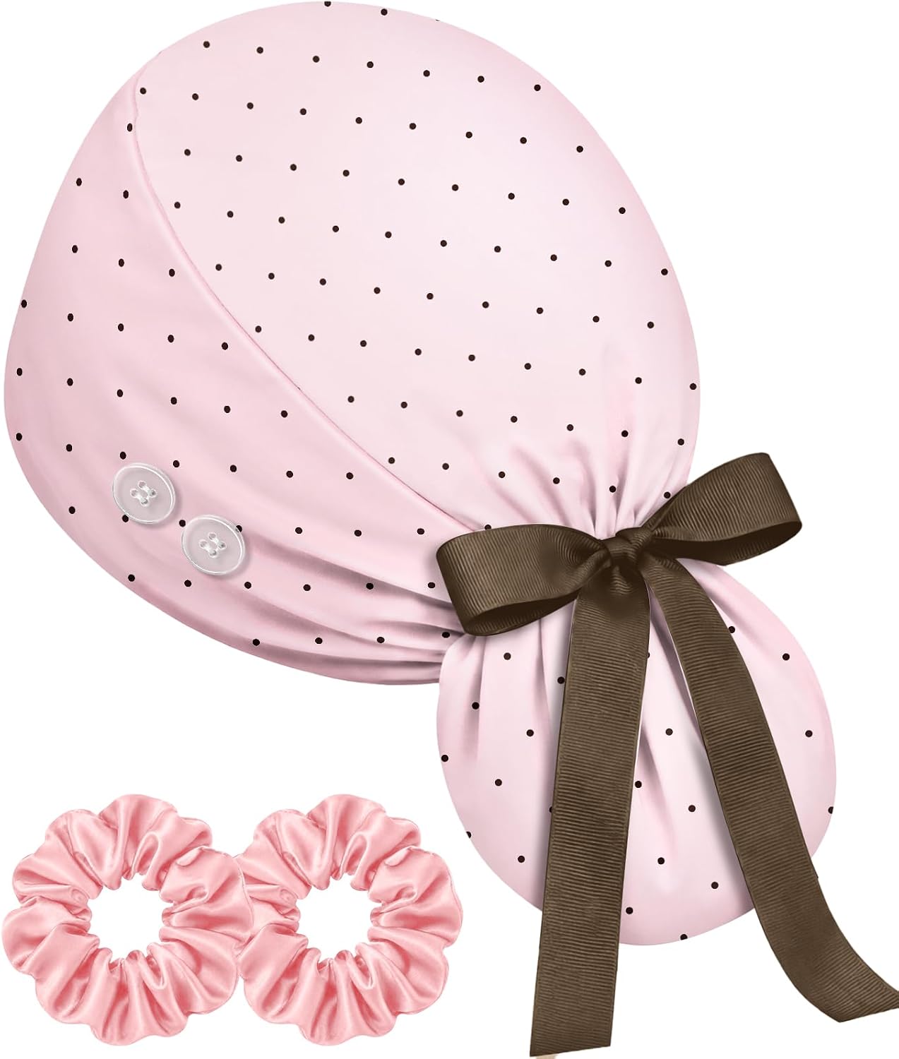 Plifal 100% Cotton Satin-Lined Ponytail Scrub Cap Minimalist
