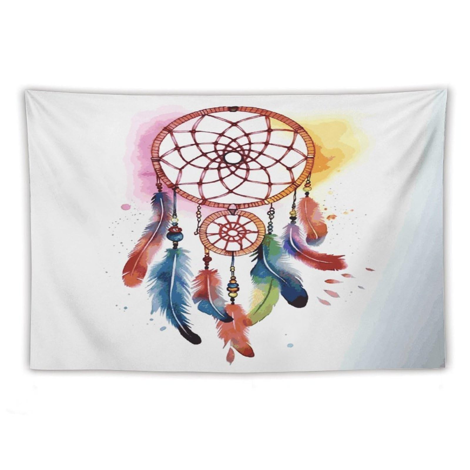 LDGSUPH Watercolor Dream Catcher Tapestry Wall Hanging Decor Anti-fading Aesthetic Wall Tapestries Fashion Wall Blanket Decor Modern Wall Art Tapestry for Bedroom Home Decor 60"x90"