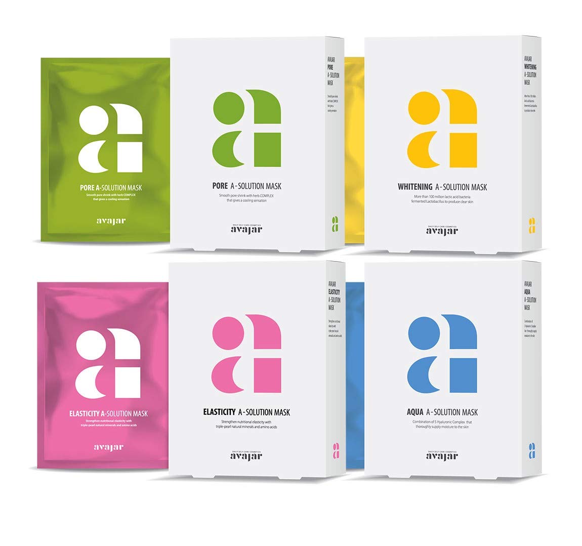 Avajar Pore A-Solution Mask 10 Pack - Hydrating Face Masks | Moisturizing Face Mask | | Korean Face Mask Sheets Pack