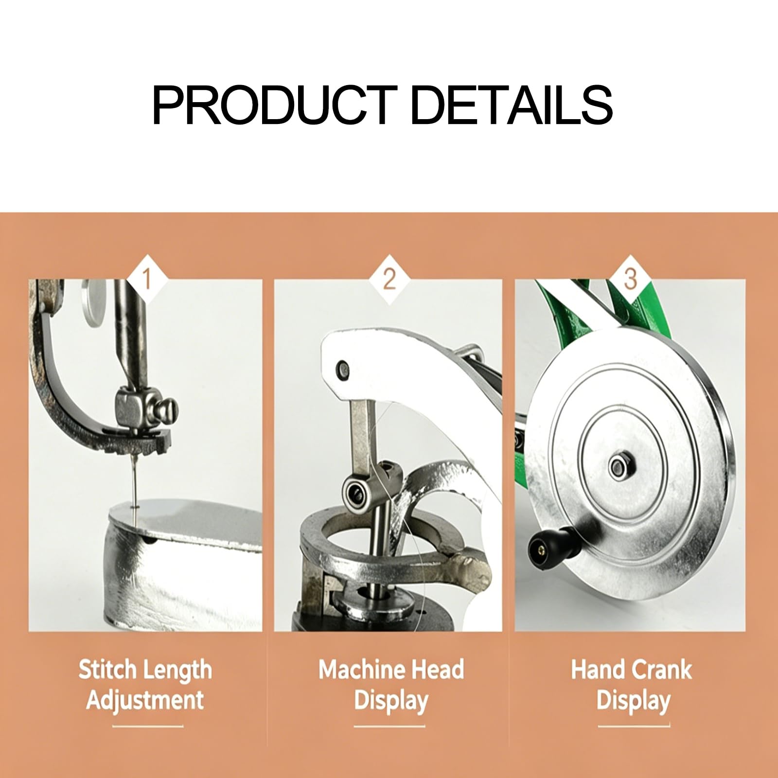 MObyat Manuelle, Halbautomatische Nähmaschine, Schuhreparaturmaschine mit Metall-Nylon-Garn, 5 Mm Nähstärke, Einstellbarer Stichabstand 6 Mm, für Die Reparatur Von Lederschuhen, Stiefeln