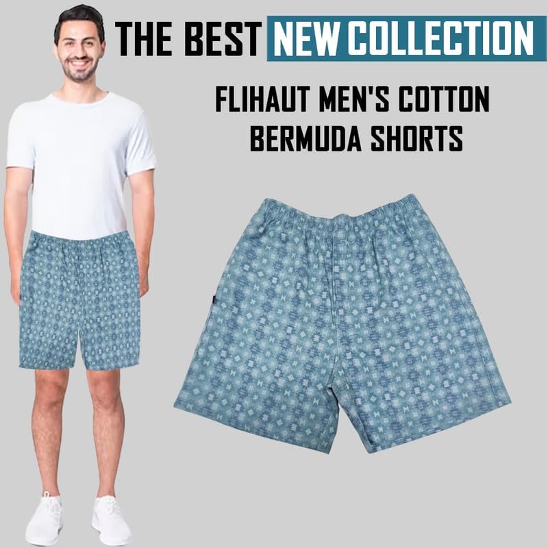 Image of Men's Cotton Shorts Waistband, Zip Fly, 1 Zip Pocket, Back Pockets (Pack of 2)
