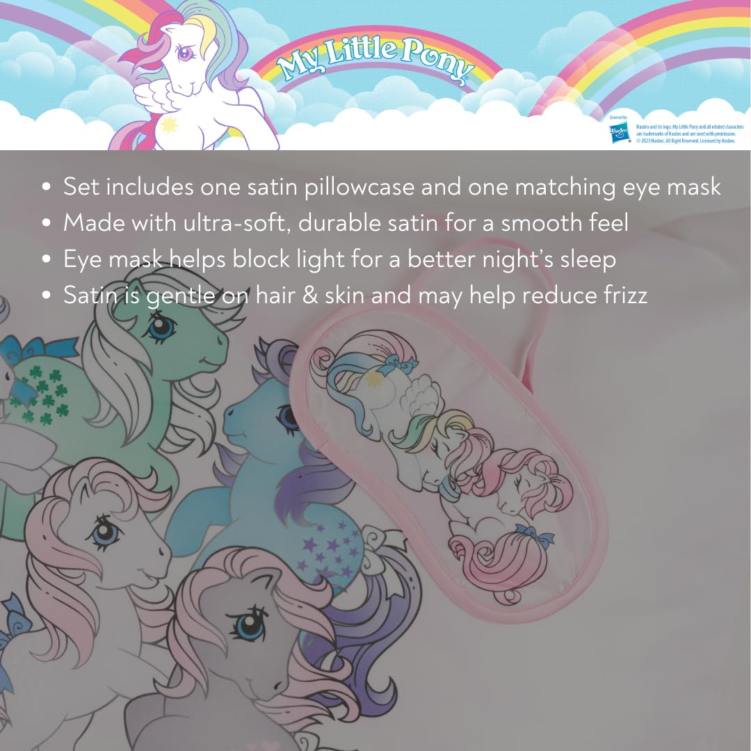 My Little Pony Unicorn Beauty Silky Satin Standard Reversible Pillowcase & Eye Mask Set, 20x30 - Image 3