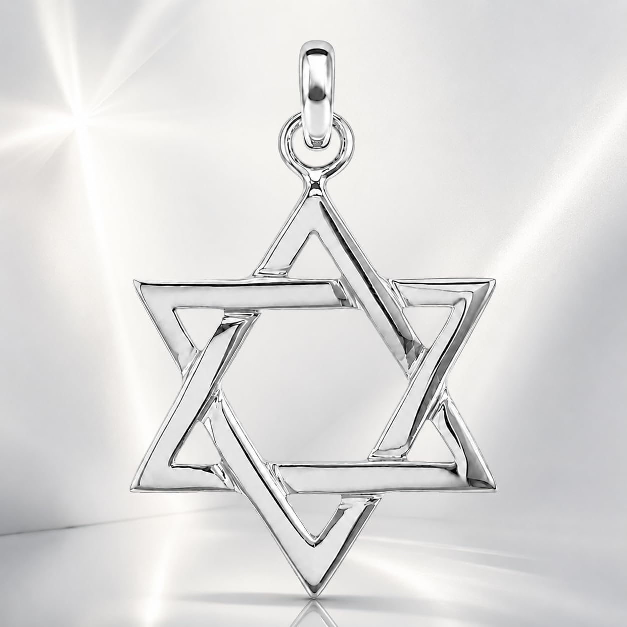 Générique Pendentif Étoile de David Argent 925 - Bijou Judaique Poinçonné