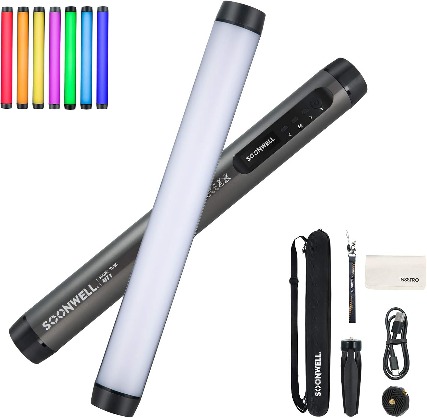 Flash Deals - 80% OFF SOONWELL MT1 Waterproof Handheld RGB LED Video Light, IP68 Waterproof Rechargeable Handheld Dimmable LED Light Stick, CRI 96+, TLCI 97+ with Built-in 7650mAh Battery and APP Control