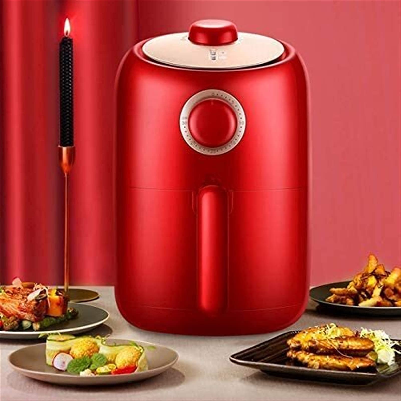 Frytkownica powietrzna do użytku domowego 2L Mini elektryczna frytkownica powietrzna z podwójnym pokrętłem Wielofunkcyjna frytkownica beztłuszczowa do frytek Potrzebny elektryczny garnek do smażenia