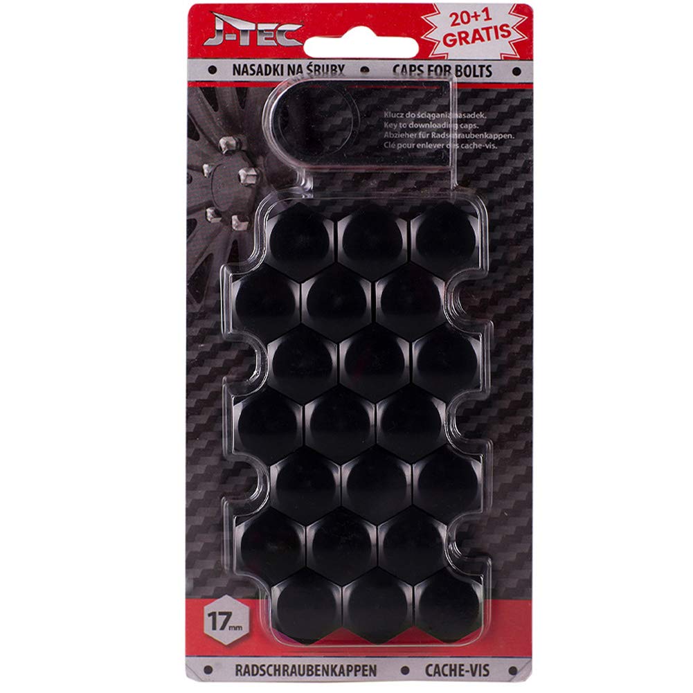 J-TEC J21301 Zestaw Pokrywa nakrętka koła czarny