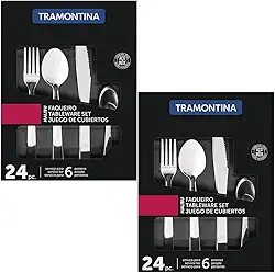 Jogo Faqueiro Talheres Aço Inox Tramontina Malibu 48 Peças