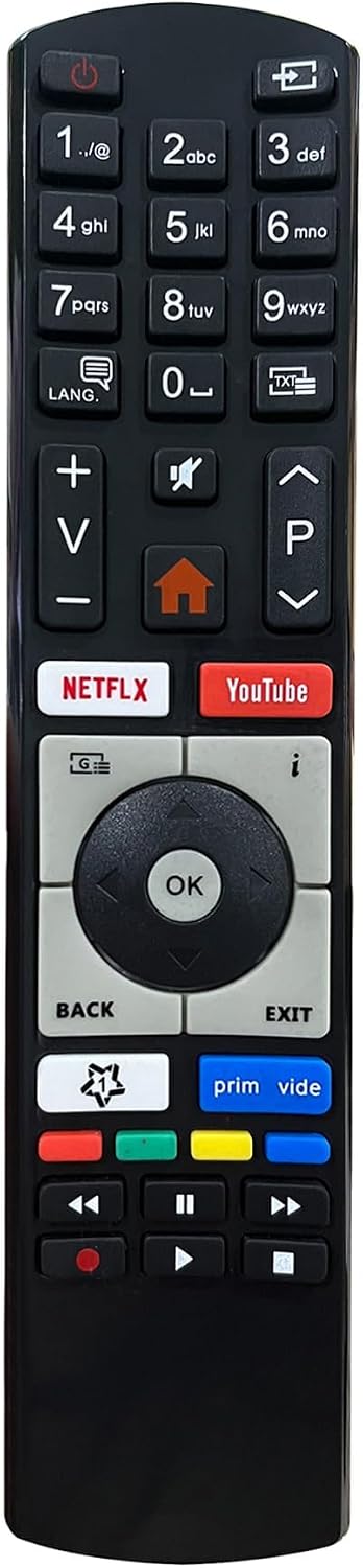 Replacement RC4318/ RC4318P remote control for Telefunken Finlux Vestel Edenwood 4 K Ultra HDTV