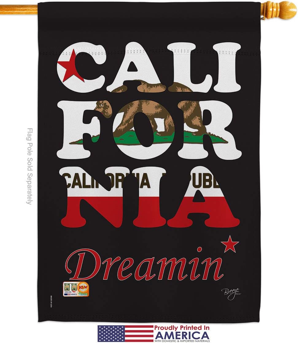 California Dreamin* House Flag Americana States USA American Territories Republic Country Particular Area Small Decorative Gift Yard Banner Made In 28 X 40