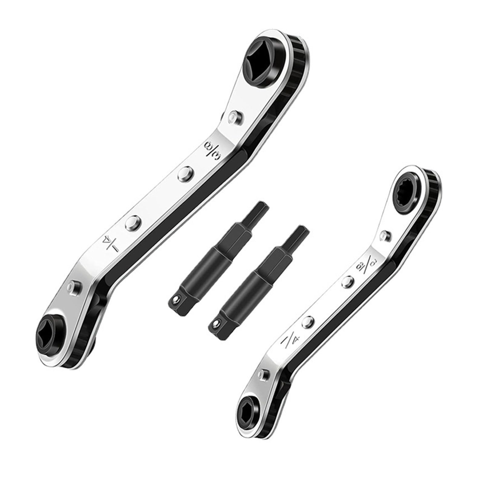 YHAILI Service Wrench Refrigeration Wrench With 2Pcs Hexagon Bit Adapter For Air Conditioning Refrigeration Tool Equipment Repa