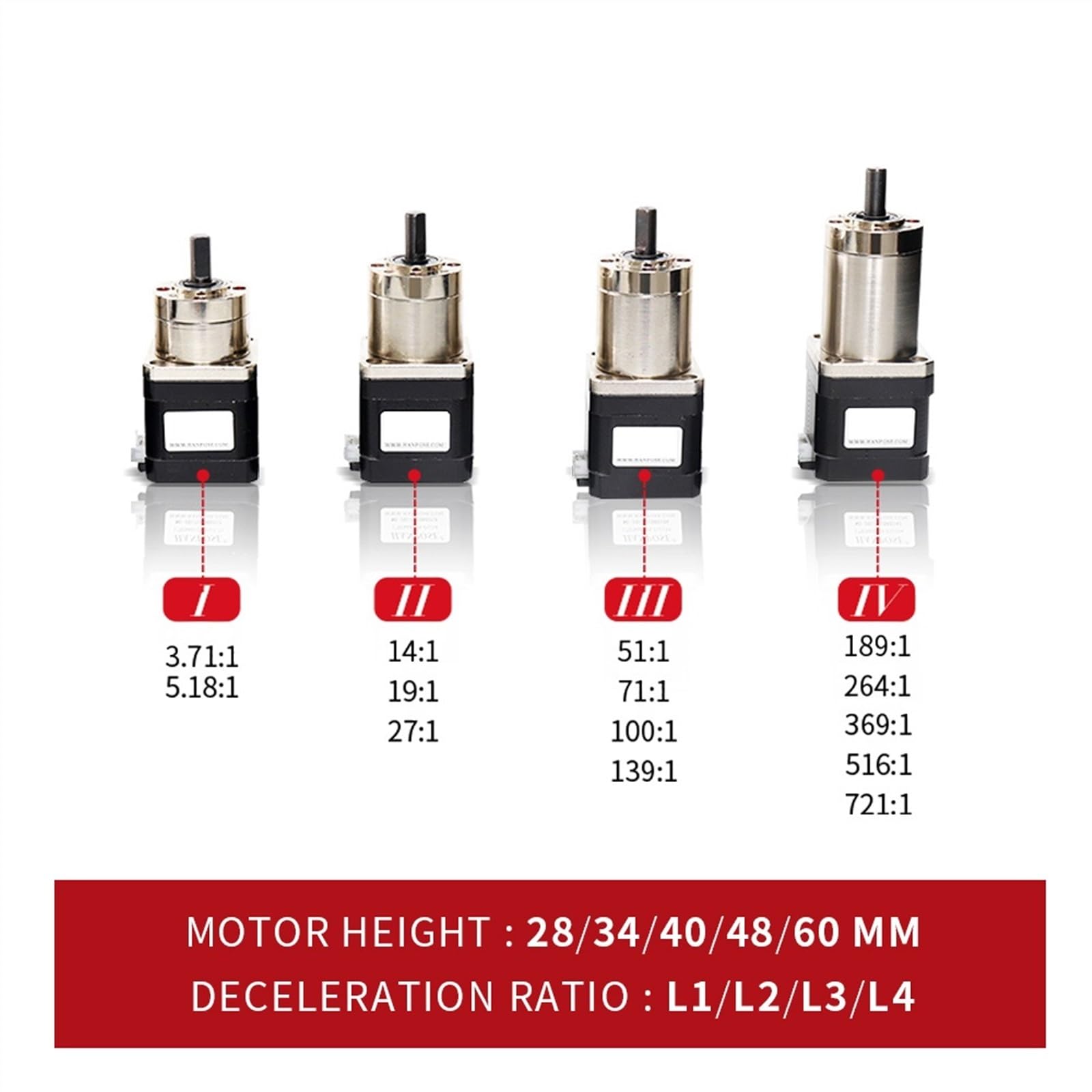 4-Leiter Nema17 Schrittmotor 42 Motor 17HS4401S-PG Extruder Getriebemotor Verhältnis 5,18:1 Planetengetriebe for CNC